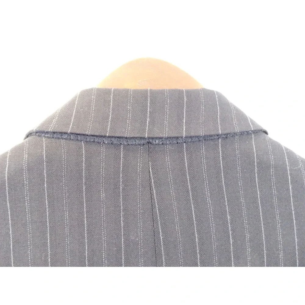 Lauren Ralph Lauren Mens Navy Blue Pinstripe Wool Blazer Suit Jacket 2 Button